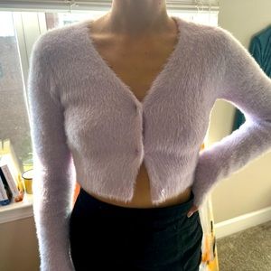 Cropped Fuzzy Sweater